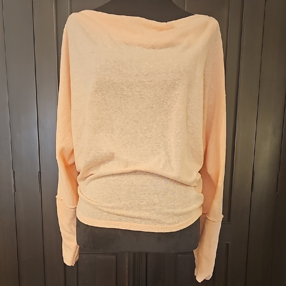 Free People Women's Valencia Slouchy Long Sleeve Top Apricot Size Small